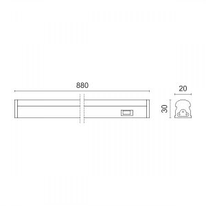 ΓΡΑΜΜΙΚΟ ΦΩΤΙΣΤΙΚΟ LED ΜΕ ΔΙΑΚΟΠΤΗ 13W 4000K 88cm - Image 2