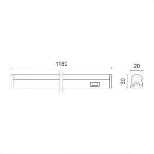 ΓΡΑΜΜΙΚΟ ΦΩΤΙΣΤΙΚΟ LED ΜΕ ΔΙΑΚΟΠΤΗ 18W 4000K 118cm - Image 2