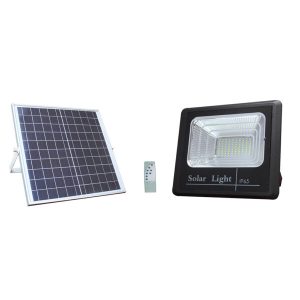 Ηλιακός προβολέας LED μαύρος + Ηλιακό Panel EQUIV. 20W Ψυχρό λευκό MTN-54621 - Image 1