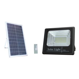 Ηλιακός προβολέας LED μαύρος + Ηλιακό Panel EQUIV. 35W Ψυχρό λευκό MTN-54631 - Image 1